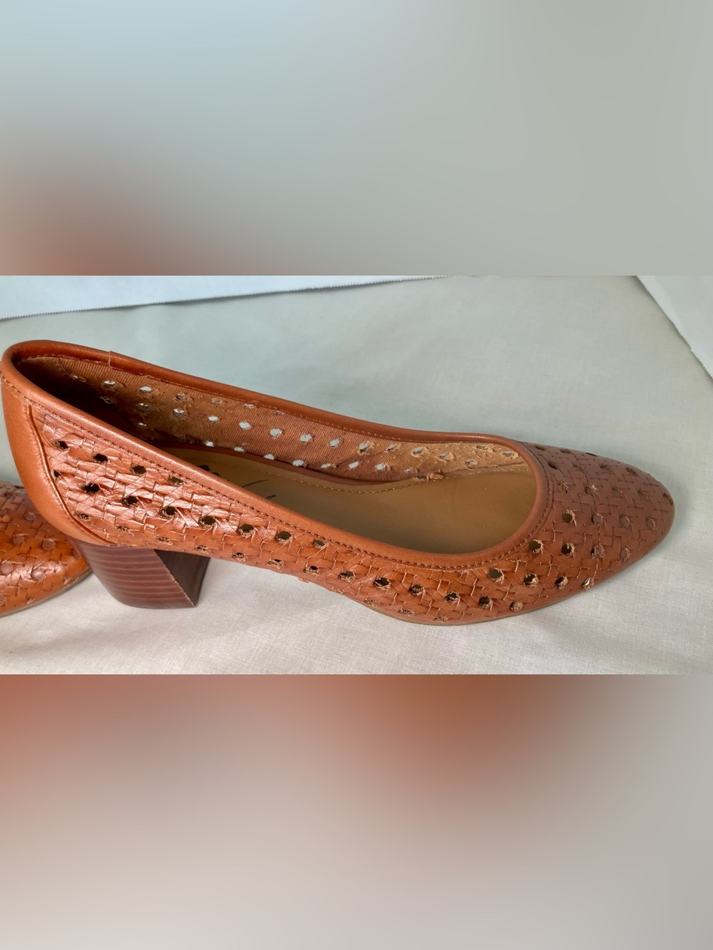 Patricia Nash Allegra Pump Woven Leather Slip-On Block Heel Size 6.5M - Picture 6 of 16